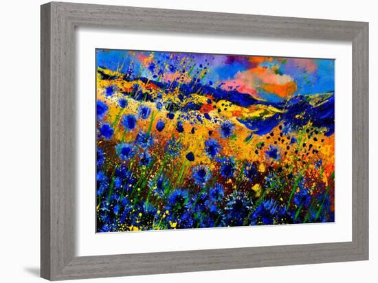 Blue Cornflowers 756-Pol Ledent-Framed Premium Giclee Print