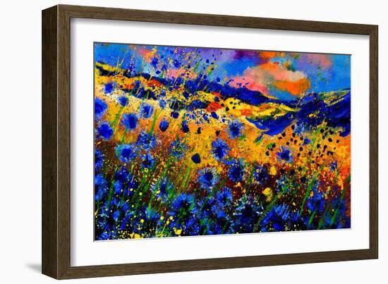 Blue Cornflowers 756-Pol Ledent-Framed Premium Giclee Print