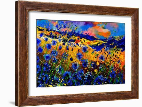 Blue Cornflowers 756-Pol Ledent-Framed Premium Giclee Print