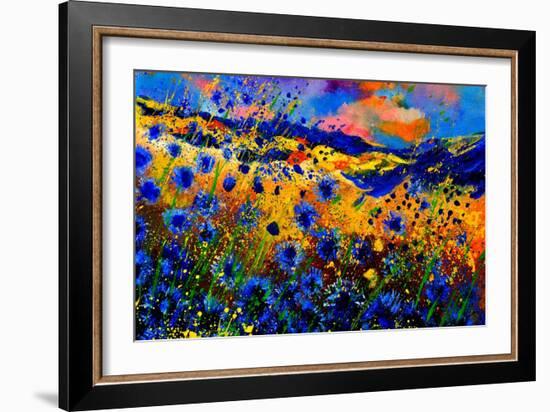 Blue Cornflowers 756-Pol Ledent-Framed Premium Giclee Print