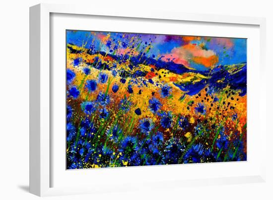 Blue Cornflowers 756-Pol Ledent-Framed Premium Giclee Print