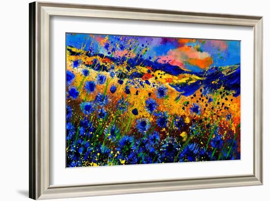 Blue Cornflowers 756-Pol Ledent-Framed Premium Giclee Print