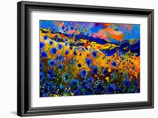 Blue Cornflowers 756-Pol Ledent-Framed Premium Giclee Print