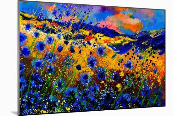 Blue Cornflowers 756-Pol Ledent-Mounted Art Print