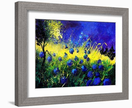 Blue cornflowers-Pol Ledent-Framed Art Print