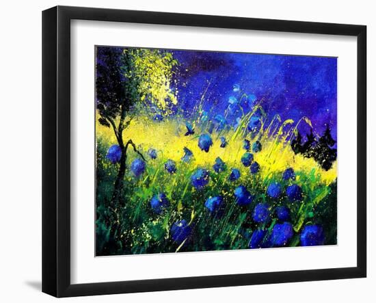 Blue cornflowers-Pol Ledent-Framed Art Print