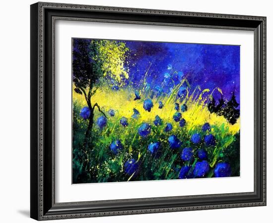 Blue cornflowers-Pol Ledent-Framed Art Print