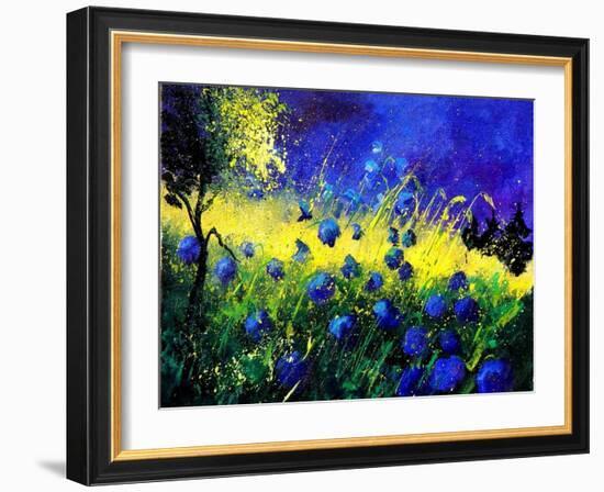 Blue cornflowers-Pol Ledent-Framed Art Print