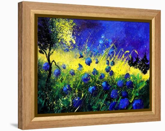 Blue cornflowers-Pol Ledent-Framed Stretched Canvas