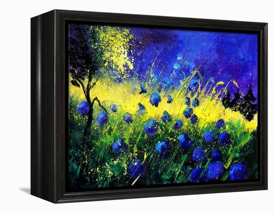 Blue cornflowers-Pol Ledent-Framed Stretched Canvas