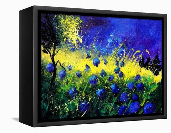 Blue cornflowers-Pol Ledent-Framed Stretched Canvas