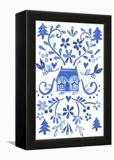 Blue Cottage-Elizabeth Rider-Framed Premier Image Canvas