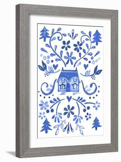 Blue Cottage-Elizabeth Rider-Framed Giclee Print