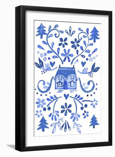 Blue Cottage-Elizabeth Rider-Framed Giclee Print