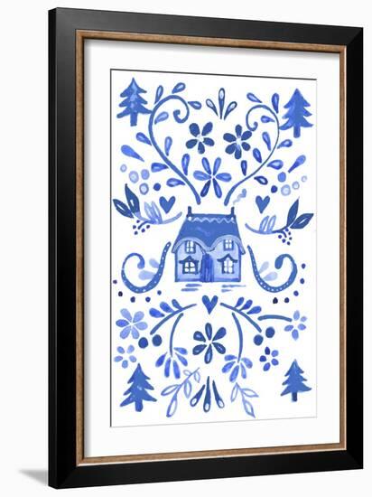 Blue Cottage-Elizabeth Rider-Framed Giclee Print