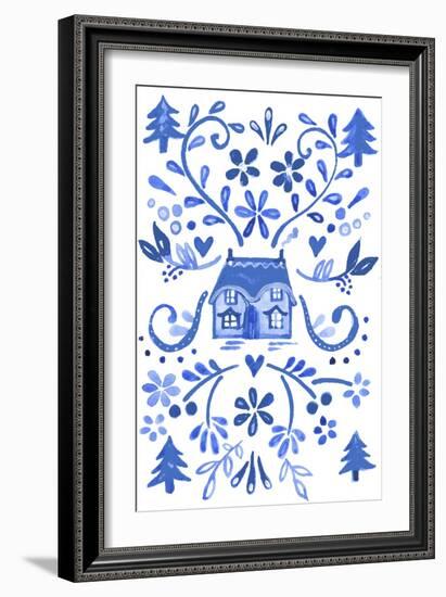 Blue Cottage-Elizabeth Rider-Framed Giclee Print