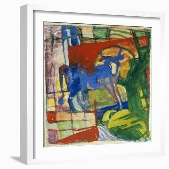 Blue Cow, 1914-Franz Marc-Framed Giclee Print