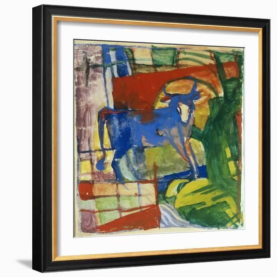 Blue Cow, 1914-Franz Marc-Framed Giclee Print