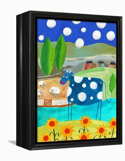 Blue Cow-Nathaniel Mather-Framed Premier Image Canvas