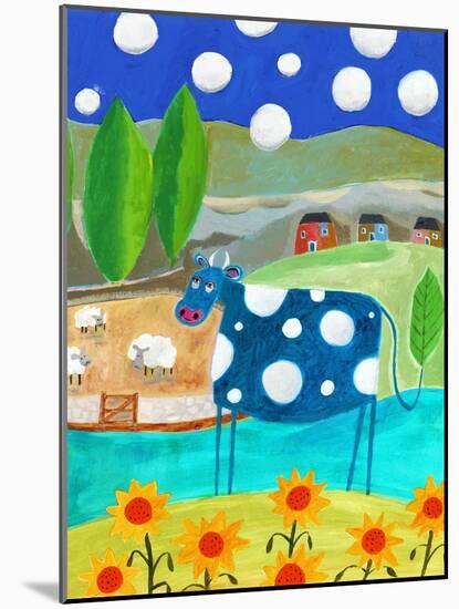 Blue Cow-Nathaniel Mather-Mounted Giclee Print