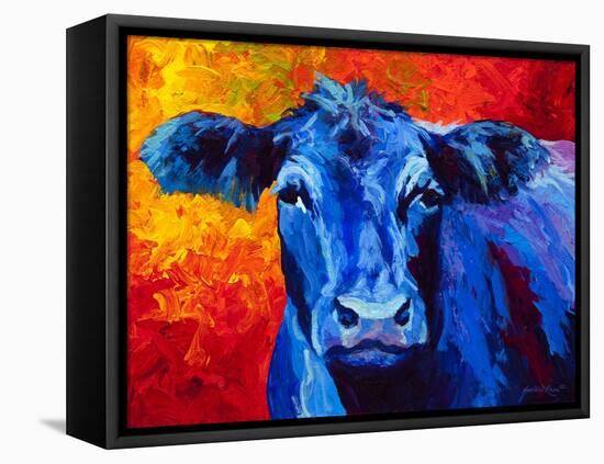 blue cow-Marion Rose-Framed Premier Image Canvas