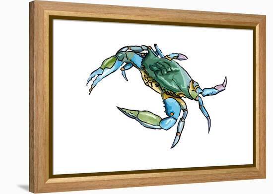 Blue Crab 2 - Icon-Lantern Press-Framed Stretched Canvas