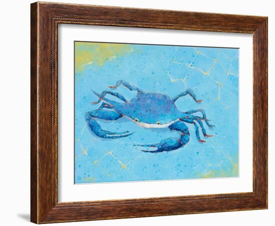 Blue Crab V-Phyllis Adams-Framed Art Print