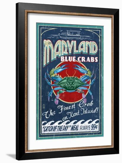 Blue Crabs - Kent Island, Maryland-Lantern Press-Framed Art Print