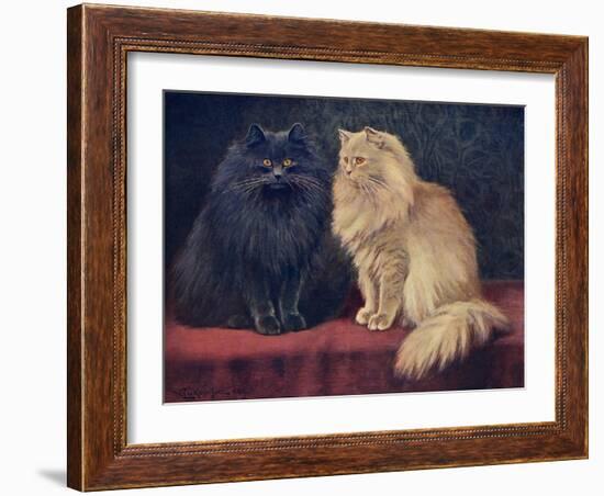 Blue, Cream Persian Cats-W. Luker-Framed Art Print