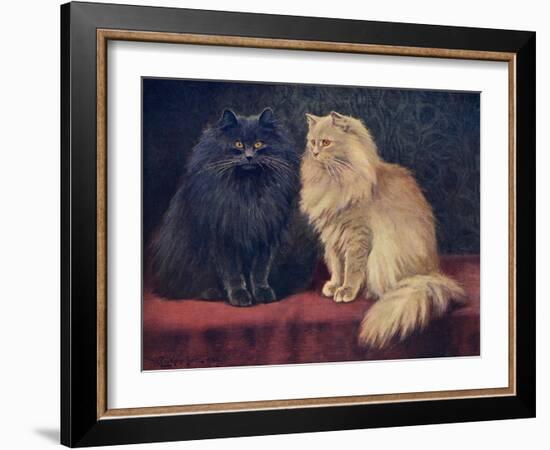 Blue, Cream Persian Cats-W. Luker-Framed Art Print