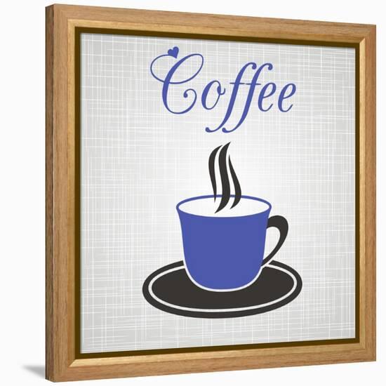 Blue Cup Of Coffee-blumer-Framed Stretched Canvas