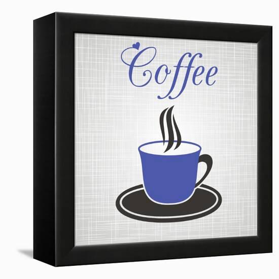 Blue Cup Of Coffee-blumer-Framed Stretched Canvas