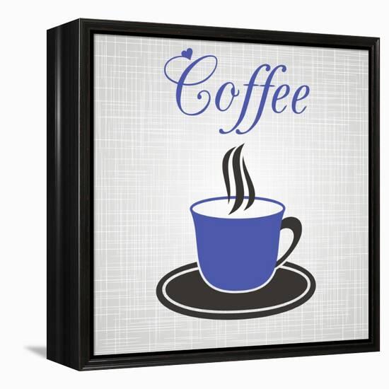 Blue Cup Of Coffee-blumer-Framed Stretched Canvas