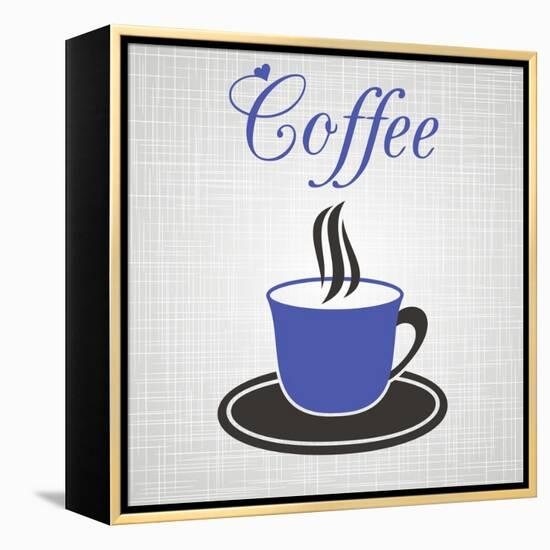 Blue Cup Of Coffee-blumer-Framed Stretched Canvas