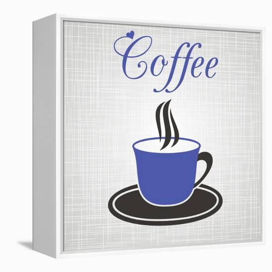 Blue Cup Of Coffee-blumer-Framed Stretched Canvas