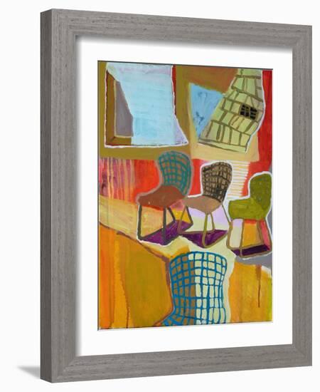 Blue Curtain, 2016-Anastasia Lennon-Framed Giclee Print