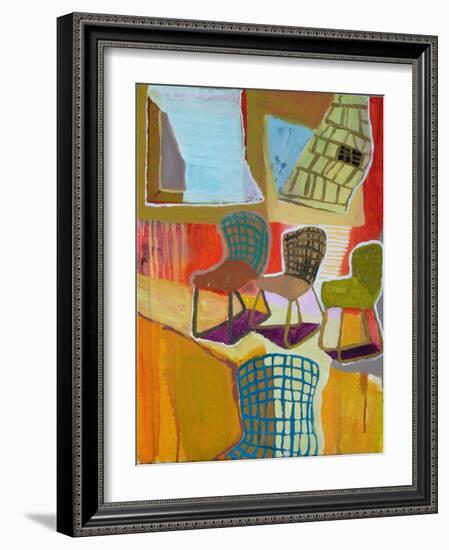 Blue Curtain, 2016-Anastasia Lennon-Framed Giclee Print