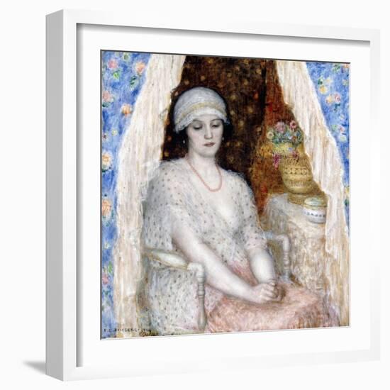 Blue Curtains, 1924-Frederick Carl Frieseke-Framed Giclee Print