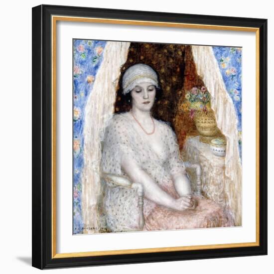 Blue Curtains, 1924-Frederick Carl Frieseke-Framed Giclee Print