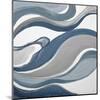 Blue Curves Abstract Square-Lanie Loreth-Mounted Art Print