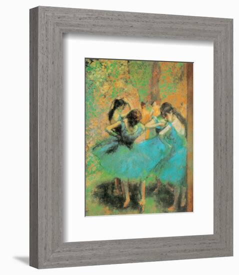 Blue Dancers-Edgar Degas-Framed Art Print