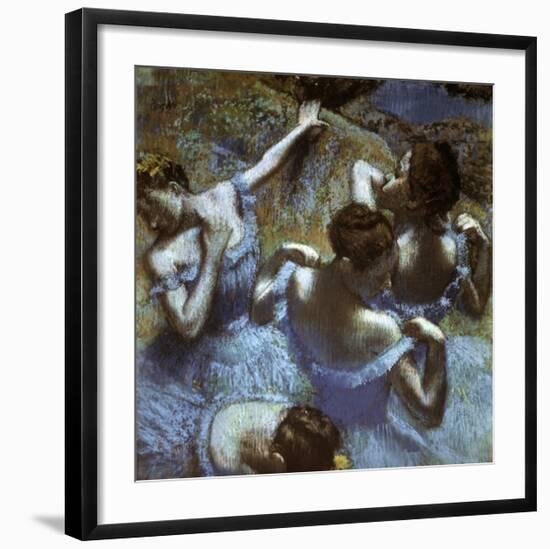 Blue Dancers-Edgar Degas-Framed Art Print