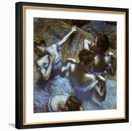 Blue Dancers-Edgar Degas-Framed Art Print