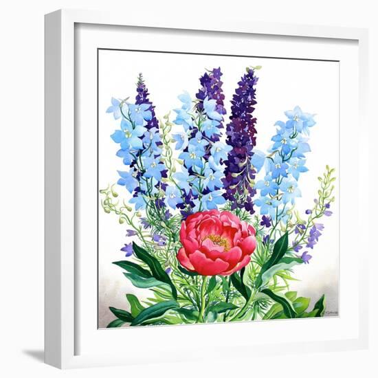 Blue Delphiniums-Christopher Ryland-Framed Giclee Print