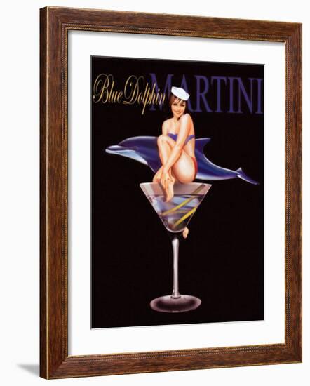 Blue Dolphin Martini-Ralph Burch-Framed Art Print