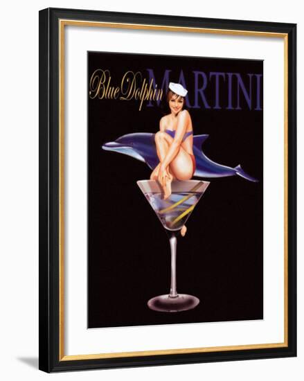 Blue Dolphin Martini-Ralph Burch-Framed Art Print