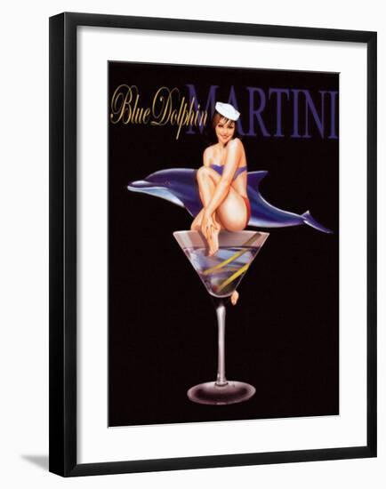 Blue Dolphin Martini-Ralph Burch-Framed Art Print