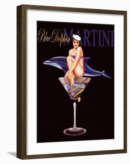 Blue Dolphin Martini-Ralph Burch-Framed Art Print