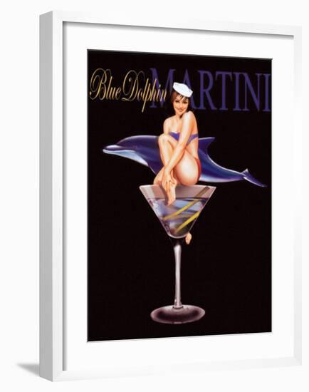 Blue Dolphin Martini-Ralph Burch-Framed Art Print