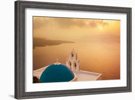 Blue Dome and Bell Tower at Sunset-Neale Clark-Framed Photographic Print